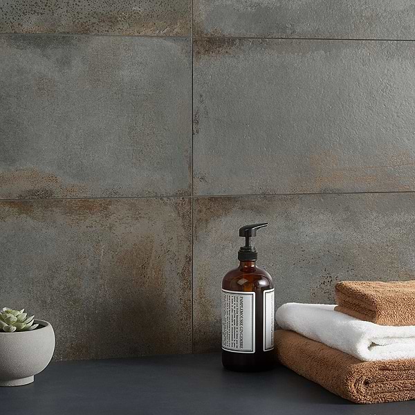 Sample-Angela Harris Flatiron Graphite Matte Porcelain Tile