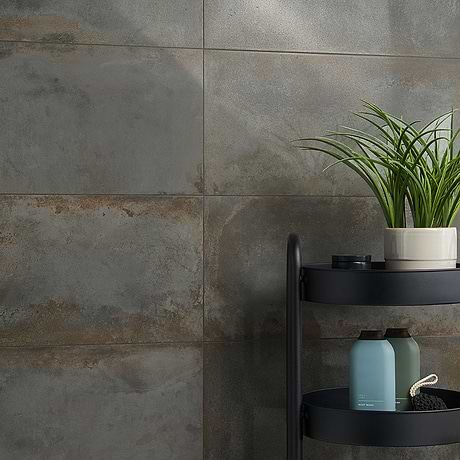 Angela Harris Flatiron Graphite 12x24 Semi-Polished Porcelain Tile