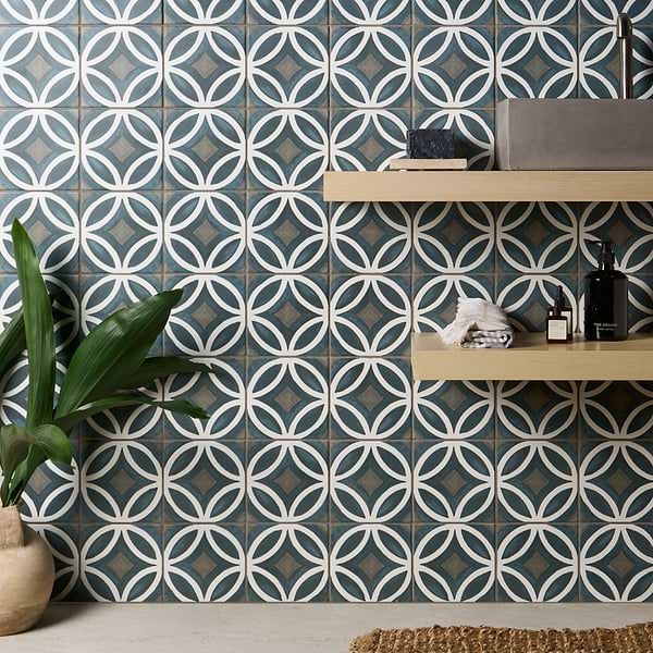 Breeze Nautilus Blue Deco 6x6 Matte Porcelain Tile