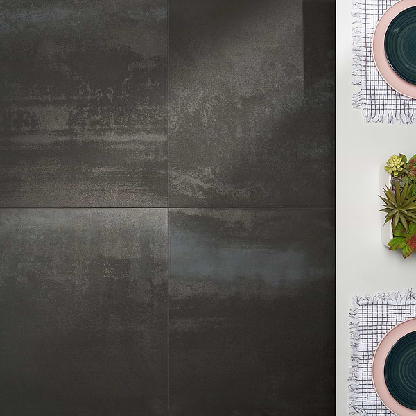 Sample-Hewlett Black Iron Matte Porcelain Tile