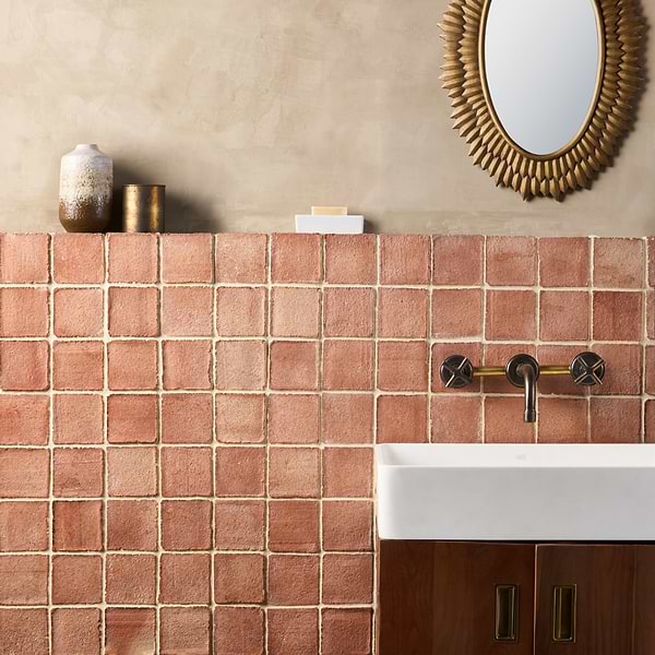 Terra Villa Red 4x4 Matte Presealed Genuine Terracotta Tile