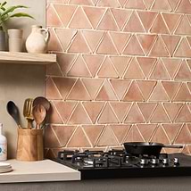 Terra Villa Sand Beige 6" Triangle Matte Presealed Genuine Terracotta Tile