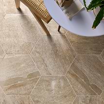 Shala Sand Beige 20" Hexagon Matte Porcelain Tile