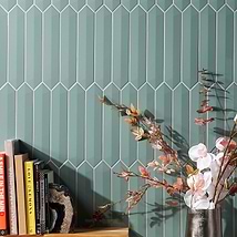 Kent Jade Green 3D 3x12 Contour Picket Polished Ceramic Wall Tile