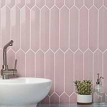 Kent Pink 3x12 Contour 3D Picket Polished Ceramic Wall Tile