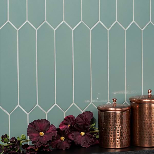 Kent Jade Green 3x12 Picket Polished Ceramic Wall Tile