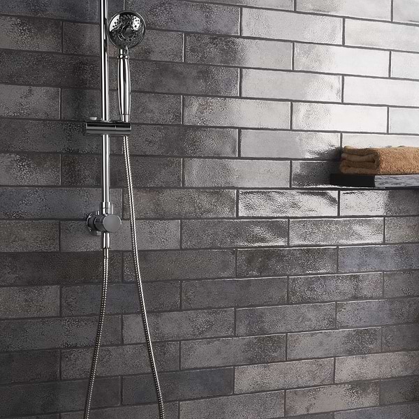 Kalay Antracite Gray 3x12 Glossy Ceramic Tile
