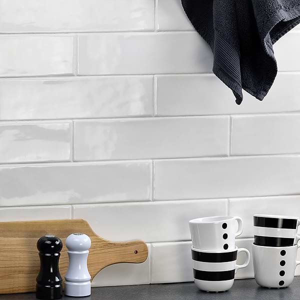 Manchester Bianco White 3x12 Polished Ceramic Subway Tile