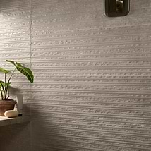 Stoneside Cream Beige Deco 12x36 Textured Matte Ceramic Tile