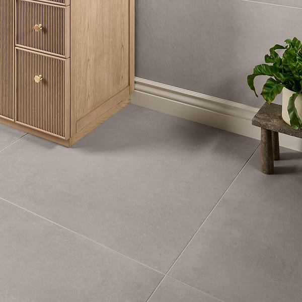 Stoneside Linen Warm Gray 36x36 Matte Porcelain Tile