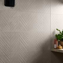 Stoneside Pearl Gray Chevron 12x36 Textured Matte Ceramic Tile