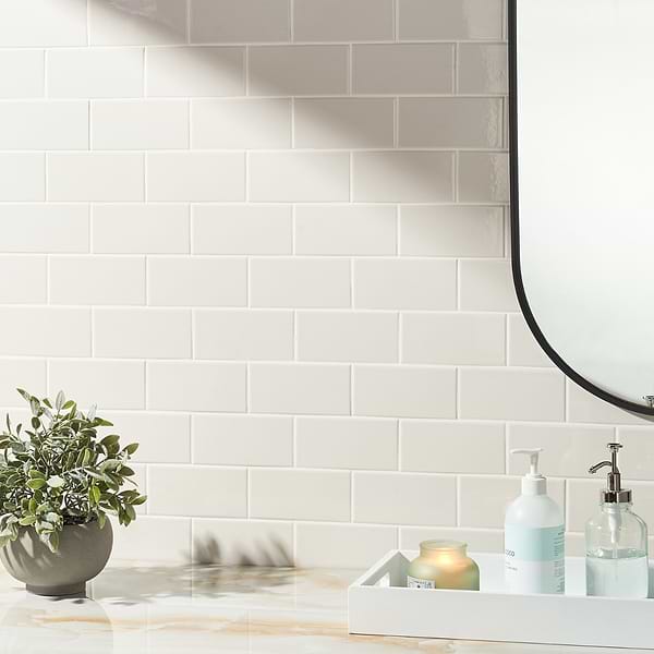 Park Hill Monumental Mist White 3X6 Polished Porcelain Tile