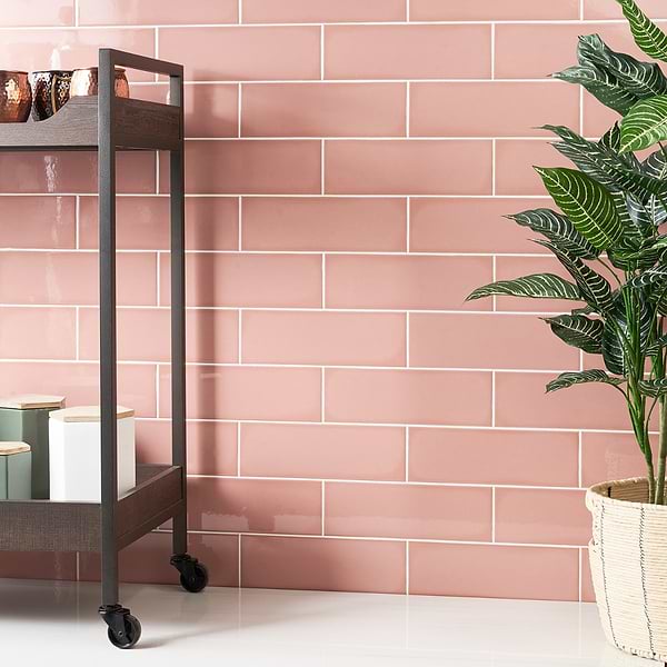 Park Hill Coral Rose Pink 4X12 Polished Porcelain Tile