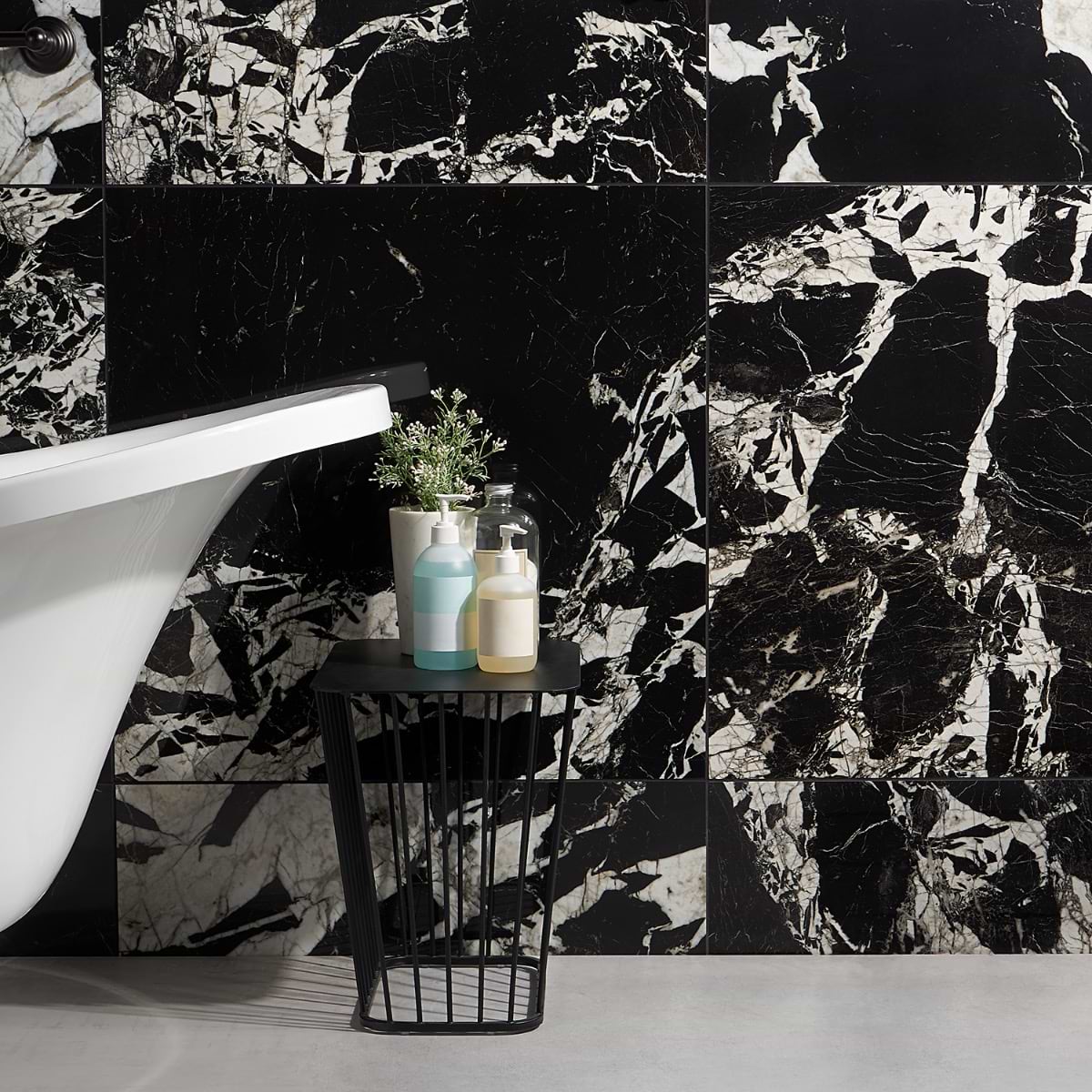 Valiant Black Antique 30x30 Polished Porcelain Tile