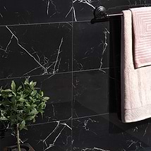 Marble Tech Port Laurent 12x24 Polished Nero Marquina Look Porcelain Tile