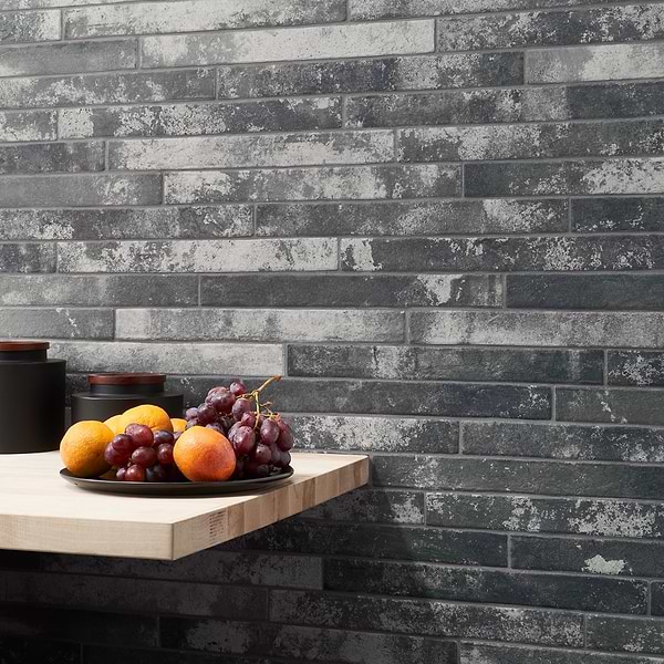 English Brick Dark Gray 2x18 Matte Porcelain Tile