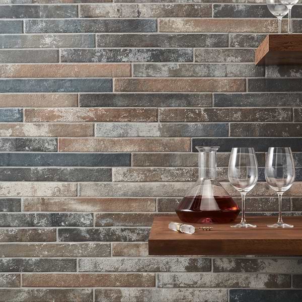 English Brick Industrial Red Mix 2x18 Matte Porcelain Tile