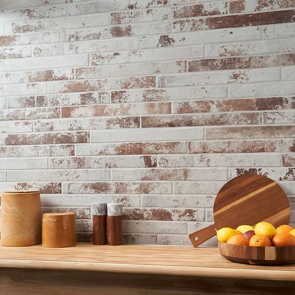English Brick White 2x18 Matte Porcelain Tile