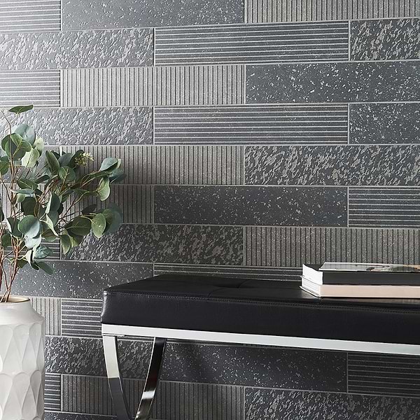Texstone Deco Antracita Dark Gray 4x19 Textured Matte Porcelain Subway Tile