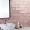 Los Lunas Rose Pink 4x12 Polished Ceramic Subway Tile; in Pink White Body Ceramic ; for Backsplash, Bathroom Wall, Kitchen Wall, Outdoor Wall, Shower Wall, Wall Tile; in Style Ideas Beach, Classic, Cottage, Farmhouse, Industrial, Mediterranean, Mid Century, Rustic, Traditional, Tropical; released 2025; new, trends