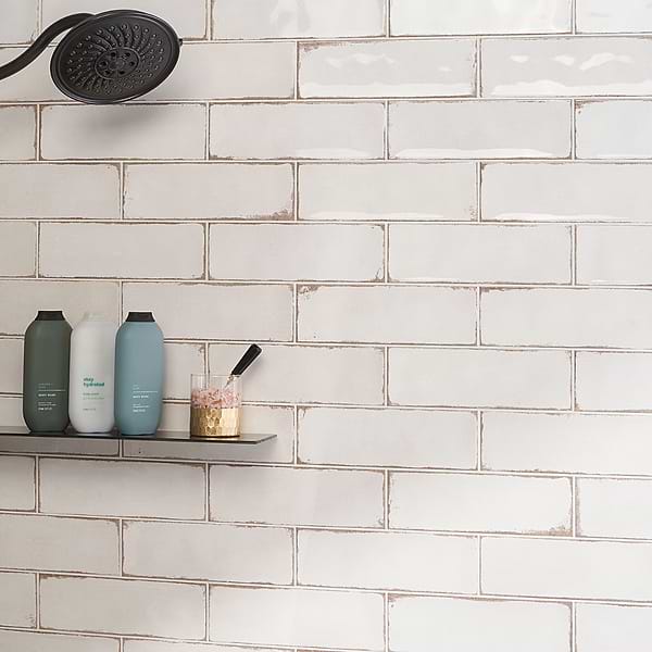 Los Lunas White 4x12 Polished Ceramic Subway Wall Tile