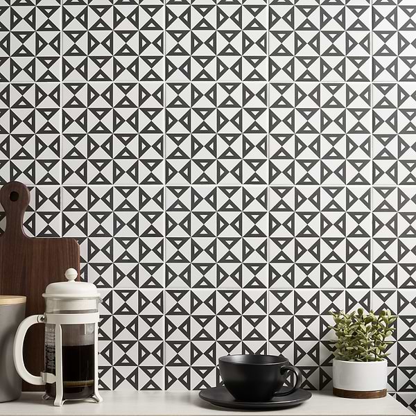 B2W Angle Positive 8x8 Matte Porcelain Tile