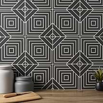 B2W Line Negative 8x8 Matte Porcelain Tile