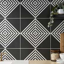 B2W Stripe Negative 8x8 Matte Porcelain Tile