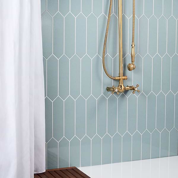 Tehama Blue 3x12 Picket Crackled Ceramic Tile