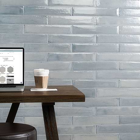Paint Azur Blue 3x16 Glossy Porcelain Subway Tile
