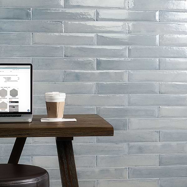 Paint Azur Blue 3x16 Glossy Porcelain Subway Tile