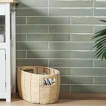 Paint Verde Green 3x16 Glossy Porcelain Subway Tile