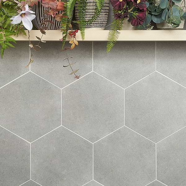 Pergola Gray 12.5" Hexagon Matte Porcelain Tile