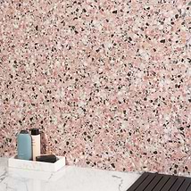 Six Hexagon Earth Pink 12.5" Terrazzo Look Matte Porcelain Tile