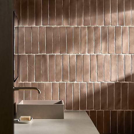Impress Taupe Brown 2x10 Handmade Matte Terracotta Tile