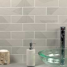Enigma Light Gray 2x8 Polished Textured Ceramic Wall Tile Enigma Light Gray 2x8 Polished Textured Ceramic Wall Tile