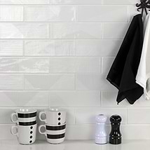Enigma White 2x8 Polished Textured Ceramic Wall Tile