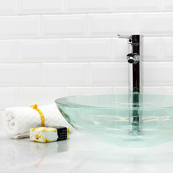 Basic White Beveled 3x6 Polished Ceramic Subway Wall Tile