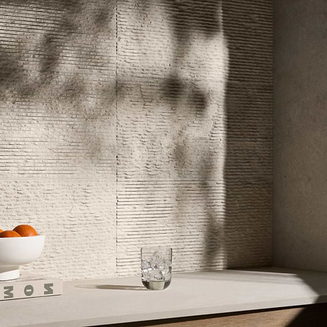 Rakestone Carved Split Wooden Beige 12x24 Textured Honed Limestone Stone Tile