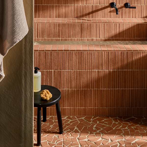 Terra Cortona .5x6 Stacked Matte Terracotta Mosaic Tile