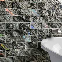 Gem Black Diamond 4x9 Polished Glass Tile