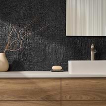 Bansu Carved Black Jade 16x16 Textured Honed Marble Tile