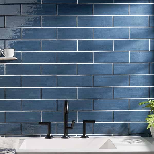 Kiln Blue 3x9 Polished Porcelain Subway Tile