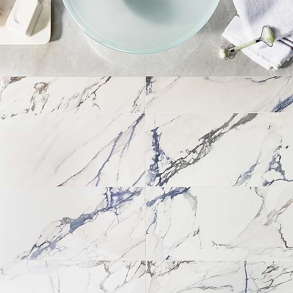 Calacatta Azur 12x24 Polished Porcelain Tile