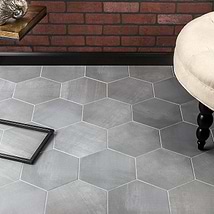 Paige Grigio 10" Porcelain Hexagon Matte Cement Look Porcelain Tile