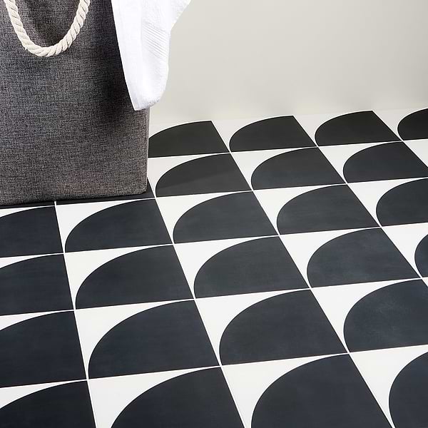 Stacy Garcia Maddox Deco Floor Charcoal Black 8x8 Matte Porcelain Tile