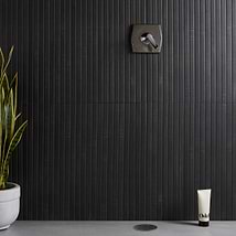 Kenridge Ribbon Black 24x48 Wood Look Fluted Matte Porcelain Tile