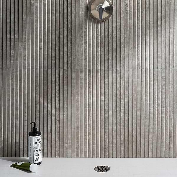 Kenridge Ribbon Gray 24x48 Wood Look Matte Fluted Porcelain Tile
