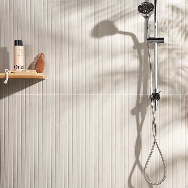 Kenridge Ribbon White 24x48 Wood Look Matte Fluted Porcelain Tile