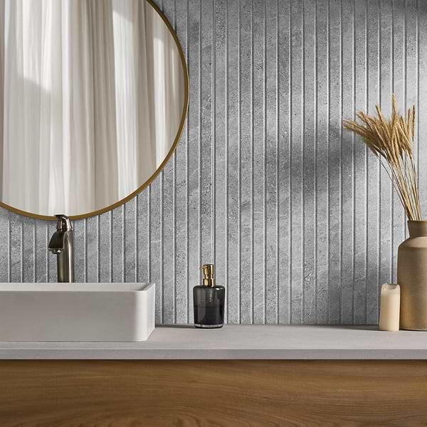 Lune Ribbon Gray 24x48 Matte Porcelain Tile